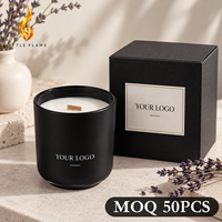 Bougie parfumée artisanale en cire de soja avec logo personnalisé LF, en céramique écologique, cadeau pour Halloween et Thanksgiving