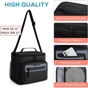 High Quality 16 <b>Cans</b> <b>Cooler</b> Bag Insulated Dual Compartment Lunch Bag With Soft Leakproof Liner Leakproof PEVA Picnic Bag - Product Image 6