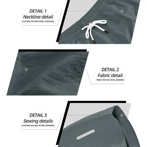 กางเกงกีฬาขาสั้นแห้งเร็วสำหรับผู้ชายเอวยางยืดสีดำพร้อมกระเป๋าซิปชุดชายหาดลำลองสำหรับฤดูร้อน - Product Image 3