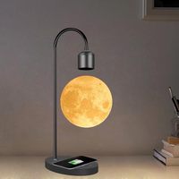 Lámpara Lunar de Levitación Magnética con Carga Inalámbrica, 3 Colores, Levitación 3D, Lámpara de Mesa Flotante, Regalo de Navidad