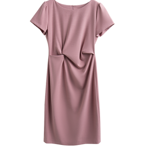 Novo Design Vestido Longo Rosa de Verão ODM OEM Elegante para Mulheres, Roupa de Trabalho Simples e Generosa, Conjunto Formal - Product Image 1