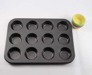 Molde para Muffins USSE de 12 Tazas, Bandeja para Hornear Antiadherente con Moldes de Silicona para Pastel - Product Image 3