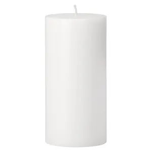 Lilin parafin murni Label merek kustom lilin pilar warna putih tebal beraroma untuk meningkatkan kualitas Seep pribadi