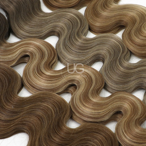 Estensioni di Capelli Veri Russi 100% Umani, Doppia Trama, Colore <span class=keywords><strong>Biondo</strong></span> Pianoforte, Onda Morbida, Vendita all'Ingrosso - Product Image 4