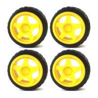 Kit d'engrenage + moteur + roue en caoutchouc pour voiture intelligente, Kit de roue électrique pour voiture intelligente UNO 4x4 Arduino