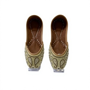 BS INTERNATIONAL Hot Selling Ladies Rajasthani Indian Walking Traditional Design Fashionable Custom Embroidery Flat Heel <b>Shoes</b> - Product Image 4