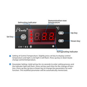 Digitale temperatuurregelaar voor koude opslag EW-182A met ontdooifunctie, geschikt voor regeling tot -50°C ° C met dubbele sensoren - Product Image 5