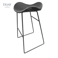 Tabouret de Bar en velours moderne en cuir pour petit-déjeuner