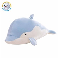 Schattig superzacht aanpasbaar kleurenrijk dierenvormig kussen gevuld met PP katoen roze dolfijn babybed hangend grijs pluche LinkBrand