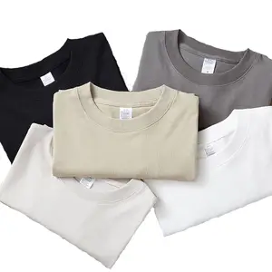 Wholesale custom your brand Logo plain t shirts 100% cotton unisex men's plus size blank 3D puff printed drop shoulder t shirts