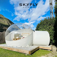 Dôme transparent pour restaurant, structure gonflable personnalisée pour repas en plein air