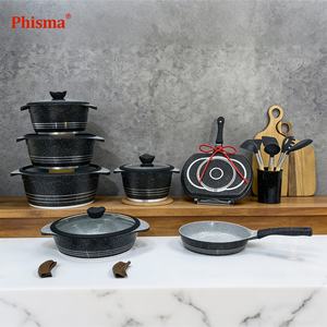 Hochwertiges Kochgeschirr-<span class=keywords><strong>Set</strong></span> aus Aluminiumguss mit Keramikbeschichtung und Antihaftbeschichtung im klassischen Design - Product Image 1