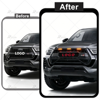 Grille avant LED de style GR pour Hilux 2021-2024 |    Grille en maille ABS noire, accessoire de mise à niveau 4x4
