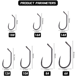 Ami da pesca Kona Barbless Nymph & Wet Fly - Acciaio ad alto tenore di carbonio, anticorrosione, super resistenti per la pesca a mosca di persici, trote e in acqua salata - Product Image 2