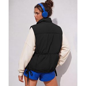 FOXA <b>Womens</b> Lightweight Puffer Vest <b>Cropped</b> Quilted Sleeveless Stand Collar Zip <b>Gilet</b> Fall Winter Warm Padded Jacket - Product Image 2