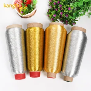 Kangfa Mx 유형 100% 폴리에스터 금속 원사 실버 바느질 실 의류 액세서리 금속 스레드