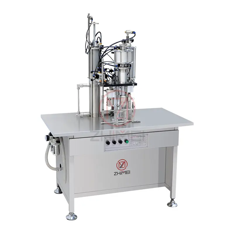 Semi-Automatic 3 in 1 Pneumatic Gas Aerosol Can Filling And Capping Machine Filling Spray Paint Air Fresher Aerosol Filler