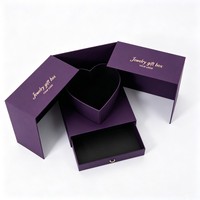 Boîte cadeau surprise de luxe en forme de cœur, boîte en carton magnétique avec logo personnalisé, boîte en papier recyclable, emballage pour mariage et anniversaire