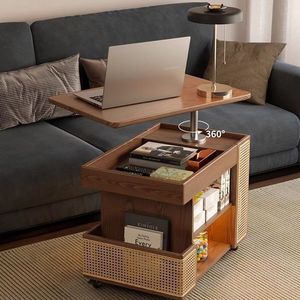 Winterwood Solid Wood Movable Coffee <b>Table</b> Height Adjustable With Storage For Living Room <b>Sofa</b> Side Use - Product Image 2