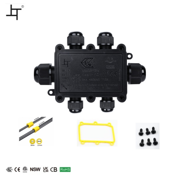 Outdoor Safety Camera & LED Light Wiring Junction Box IP68 Waterproof Connection Box Outdoor Led Connector