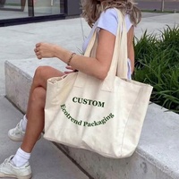 Sac Fourre-Tout en Toile de Coton Bio 16oz 12oz de Haute Qualité avec Logo Imprimé Personnalisé