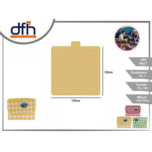 Tapis de pique-nique extérieur à motif à carreaux 1,5x1,5m, pièce unique - Product Image 3