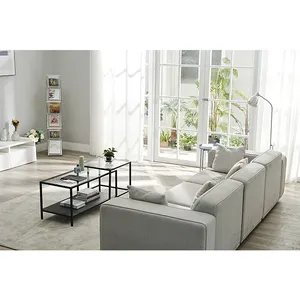 Sofá moderno de tela nórdica de lujo, conjunto de 3 plazas, para sala de estar, Económico