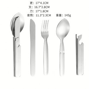 Juego de Cubiertos Ecológicos de Paja de Trigo para Exteriores, Portátil para Viajes, Combinación de Cuchillo, Tenedor y Cuchara para Camping - Product Image 2