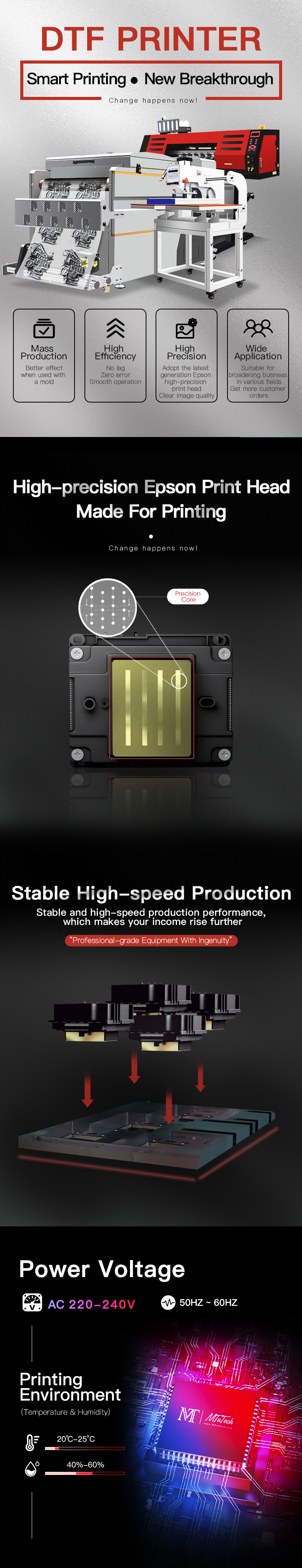Professio<i></i>nal Supplier MT Versatile 60cm dtf t-shirt printing printer machine digital dtf printer for hoodies coat bag printing