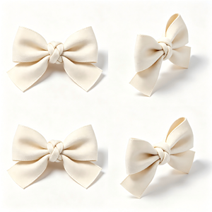 Élégant nœud en satin blanc crème pré-noué pour bouquet de mariage minimaliste, boîte cadeau de fête prénuptiale, ornement floral - Product Image 4