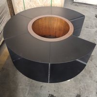 Zhuoyue foyer corten avec support de rangement en bois, cheminée extérieure sans fumée/pot de feu