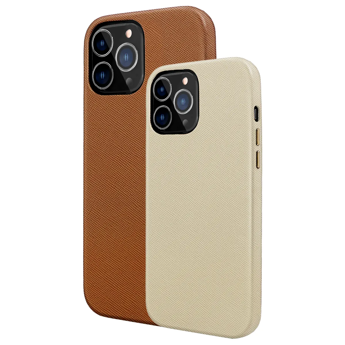 Factory Manufactured Phone Cover Magnetic Vegan Saffiano Leather Case for Apple iPhone 13 pro