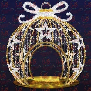 LED 3D arco palla di lusso motivo di natale luci d'ingresso di illuminazione decorativa festa natale decorazioni in PVC - Product Image 1