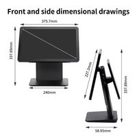 Sistema POS de Aleación de Aluminio de 15.6 Pulgadas, Terminal POS Todo en Uno, Android Windows, Pantalla Dual, Máquina POS para Restaurante, Punto de Venta
