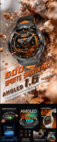 Montre connectée K71 600mAh, écran AMOLED 1,6 pouce, appels Bluetooth, étanche IP68, montre connectée sportive pour activités de plein air