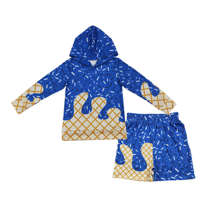 Không áp thuế - Liên hệ với chúng tôi - BLS0039 - Bộ đồ đôi anh em họ - Áo hoodie màu xám nâu rằn ri tay dài, quần short - Quần áo trẻ em thời trang - Product Image 6
