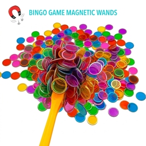 Dacefloy – Ensemble <span class=keywords><strong>de</strong></span> cartes et jetons <span class=keywords><strong>de</strong></span> <span class=keywords><strong>bingo</strong></span> magnétiques, 100 disques en plastique à anneaux, kit éducatif STEM, accessoires d'apprentissage pour 4 joueurs - Product Image 5
