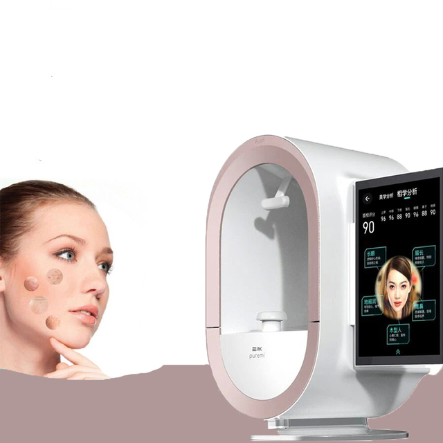 Portable AI Skin Analyzer Machine 3D Topography Technology Face Scanner Large-Sensor 4K Camera FHD Touch Screen Acne Home Use