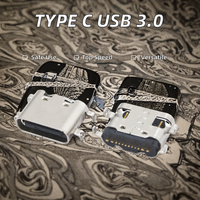 Cable de Datos HeXing DSC-0160 Micro Mini Tipo C USB 3.0 con Conector Hembra y Macho (Cobre Negro) para Accesorios de Carga
