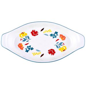 Set di Stoviglie in Ceramica <span class=keywords><strong>Morna</strong></span> Rose con Bordo Blu, Design Creativo e alla Moda, Include Ciotole, Piatti, Cucchiai e Pentole - Product Image 5