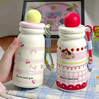 KY83 500ml mignon boule couvercle Mini cône en acier inoxydable Thermos tasse Portable nouveau dessin animé Double paroi vide bouteille d'eau