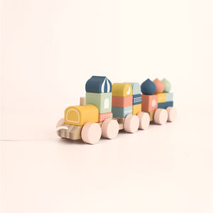 <span class=keywords><strong>Mini</strong></span> <span class=keywords><strong>Train</strong></span> Islamique en Bois de Gros Blocs de Construction Éducatifs Jouets d'Apprentissage pour Enfants - Product Image 1