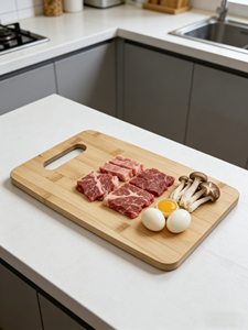 Ensemble de 3 planches à découper en bambou avec poignées pour les passionnés de préparation de <span class=keywords><strong>repas</strong></span> en famille, idéal pour la préparation de viandes, légumes et fruits - Product Image 5