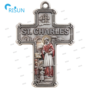 Collar con Colgante <span class=keywords><strong>de</strong></span> San Carlos <span class=keywords><strong>de</strong></span> Borromeo, Medalla Personalizada <span class=keywords><strong>de</strong></span> San Carlos <span class=keywords><strong>de</strong></span> Borromeo, Centro <span class=keywords><strong>de</strong></span> Rosario Católico Religioso - Product Image 2