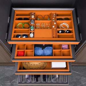 Wholesale Modern Melamine MDF Walk-In Couple <b>Wardrobe</b> L-Shaped Corner Glass Door Closet, Custom Luxury <b>Storage</b> Furniture - Product Image 6