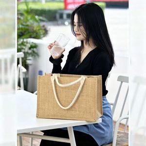 Sacs en toile robustes et portables, style minimaliste et élégant, en jute, pour événements en plein air, vente chaude - Product Image 6