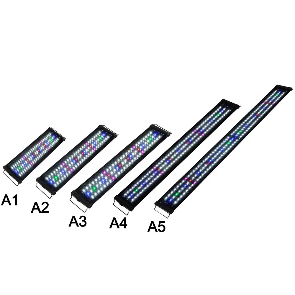 Lampes aquatiques multicolores à spectre complet en aluminium RGBW Lampes d'aquarium à LED étanches pour réservoirs de récifs