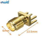 Adaptador coaxial RF de soldadura recta Conector de montaje de borde de panel PCB hembra SMA