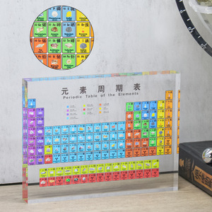 กระดานป้ายตารางธาตุสองภาษาแบบตั้งโต๊ะพร้อมไฟแบ็คไลท์ ของตกแต่งสำนักงานสำหรับของขวัญวันเกิด - Product Image 4