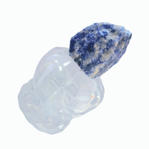 ขวดสเปรย์แก้วทรงอ้วนพร้อมฝาปิดโซดาไลต์สีน้ำเงินดิบ - Product Image 3